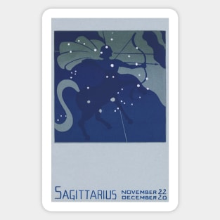 Sagittarius the Archer and Centaur, Vintage Signs of the Zodiac Sticker